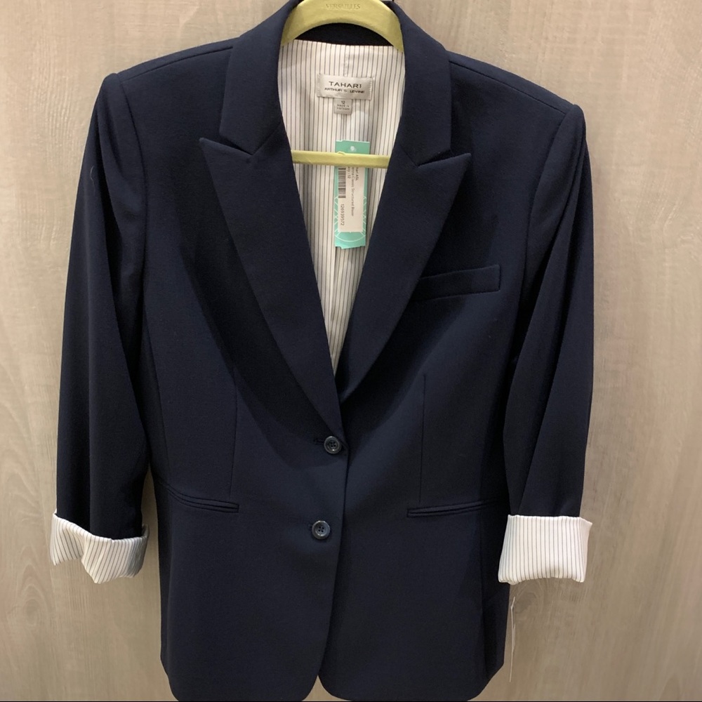 Tahari navy blazer size 12 NWT - Picture 2 of 6